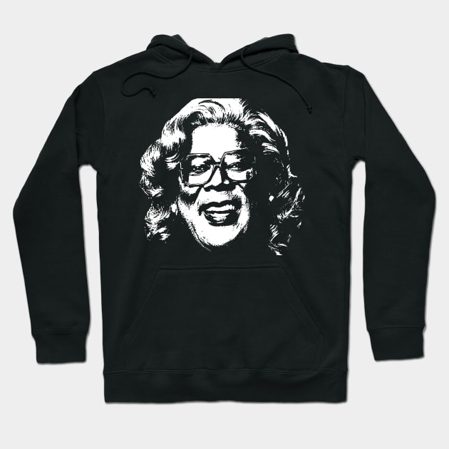 Madea White Stencil Hoodie by Tentacle Castle